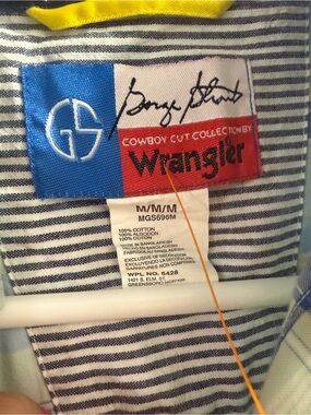 Wrangler GS Cowboy Cut Plaid Button-Up Shirt - Light Blue & Yellow